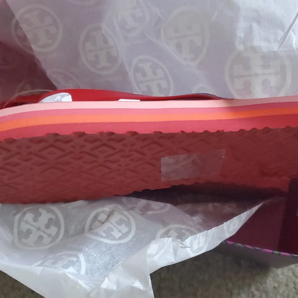 Tory birch flip flops red two other colors as shown so comfy lowered